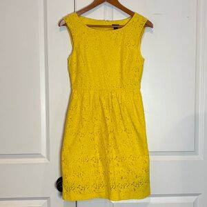 J. Crew Factory Yellow Lace Sleeveless Sheath Dress 2